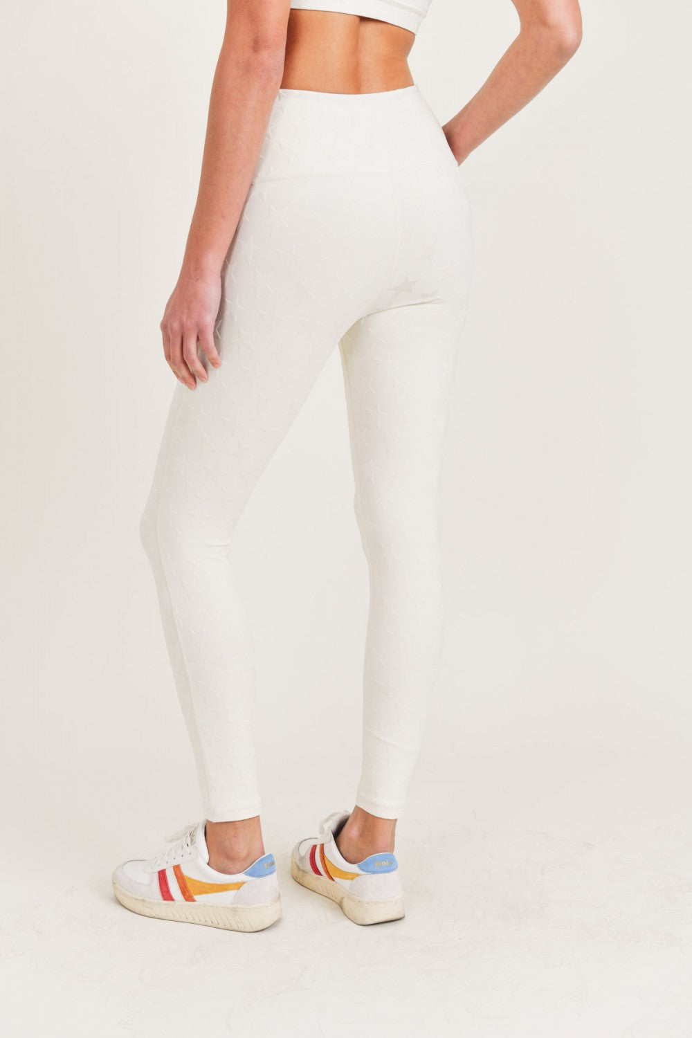 Natural-colored Joystar high waist leggings by Fitkitty Culture athleisure wear, slim fit with smooth fabric and high waist design.