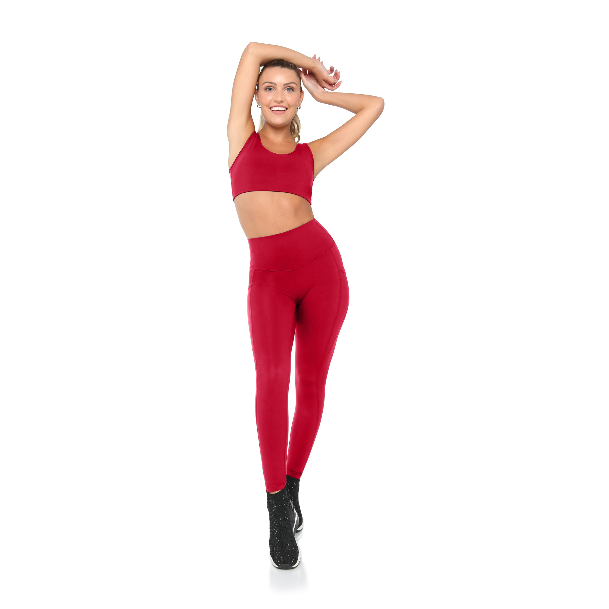 Fitkitty Culture BodyLove high-rise leggings in black, stretchy athletic wear for women, suitable for yoga and casual wear.