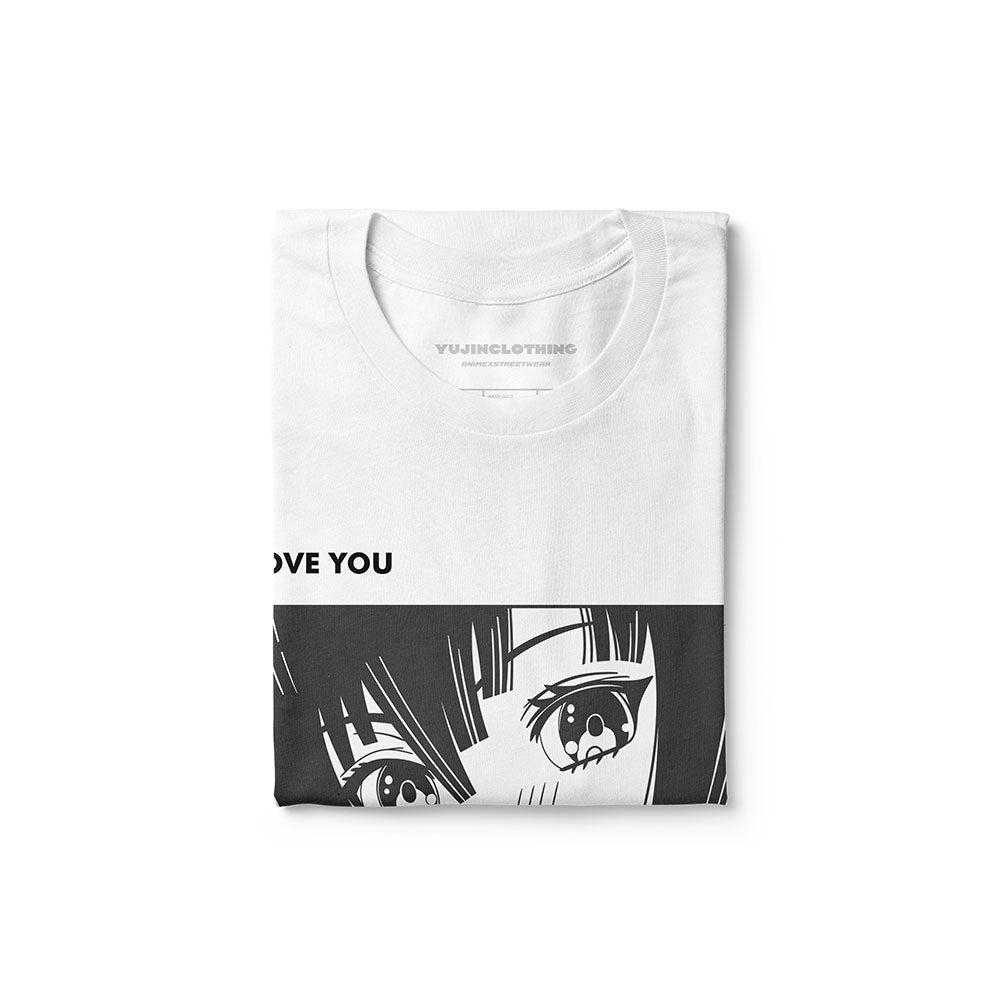 Yūjin Clothing I Love You T-Shirt featuring bold text design on a casual cotton tee for everyday wear