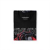 Yūjin Clothing Night Creeper T-Shirt featuring a dark, intricate design on a comfortable black cotton fabric.