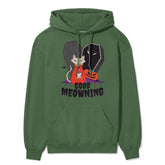 Yūjin Clothing Good Meowning hoodie featuring a cozy design with a cat graphic and soft fabric in a casual fit