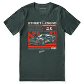 Yūjin Clothing Drive Fast Car T-Shirt featuring a bold graphic of a speeding car on a casual black T-shirt.