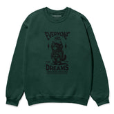 Yūjin Clothing Dream Big Cat sweatshirt featuring a cozy, stylish design with a cat graphic and motivational text on soft fabric.
