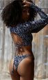 Forever Young Swimwear Huntington Bikini Crop Top in vibrant fabric, featuring adjustable straps and stylish cut for beachwear.