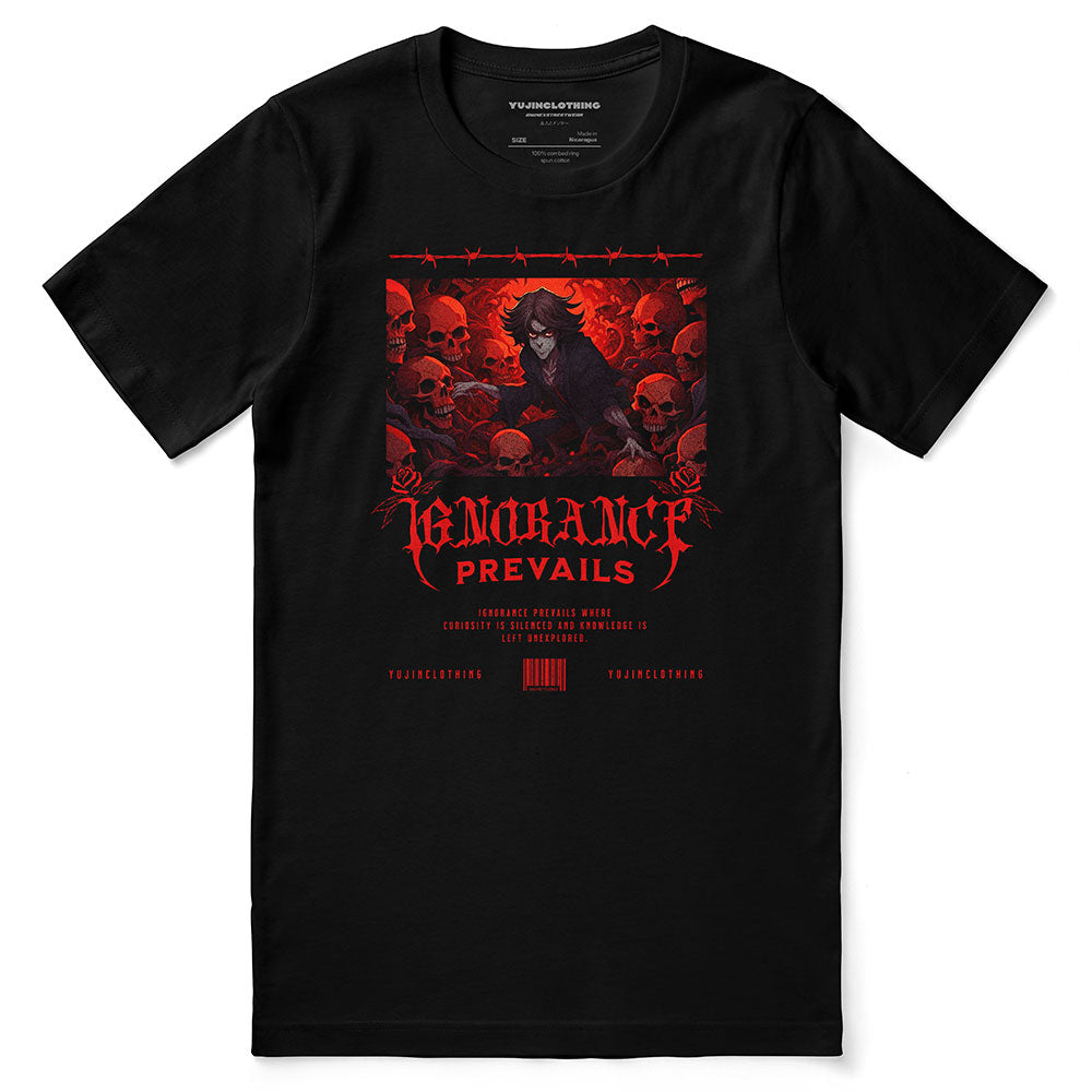 Yūjin Clothing Ignorance T-Shirt featuring a casual design with a comfortable fit and stylish graphic print.
