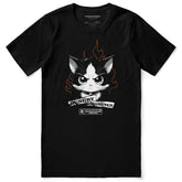 Yūjin Clothing Hungry Cat T-Shirt featuring a playful cat graphic on a casual cotton shirt.