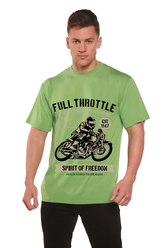 Mens printed T-shirt from Spun Bamboo featuring bamboo viscose and organic cotton, short sleeves, with a graphic design.