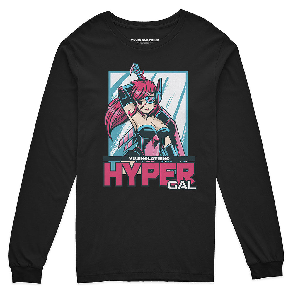 Galaxy Warrior long sleeve T-shirt by Yūjin Clothing featuring a cosmic galaxy print on soft, comfortable fabric.