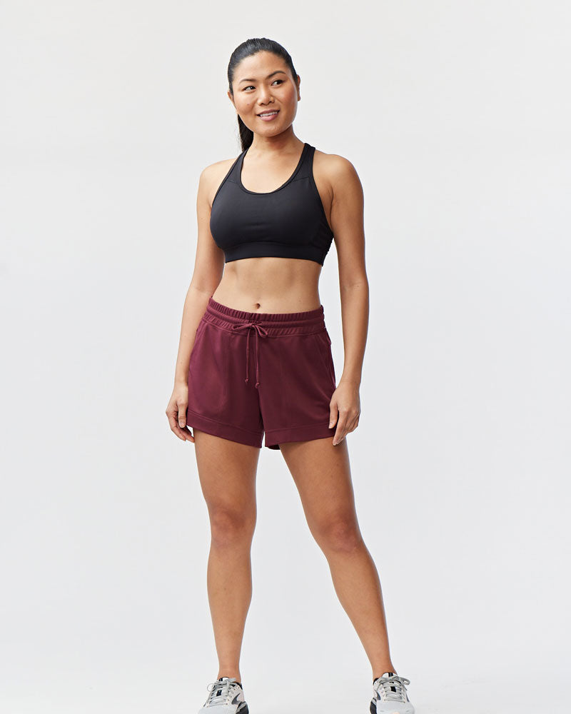 Goal Five G5 Advance 4.5-inch knit shorts in merlot color, featuring a comfortable fit and casual style.