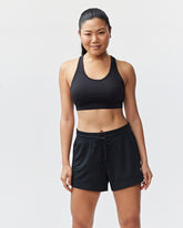 Black Goal Five G5 Advance 4.5-inch knit shorts with elastic waistband and breathable fabric for athletic or casual wear.