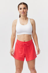 Goal Five G5 Advance 4.5-inch knit shorts in hot coral, featuring a comfortable fit and stylish athletic design.