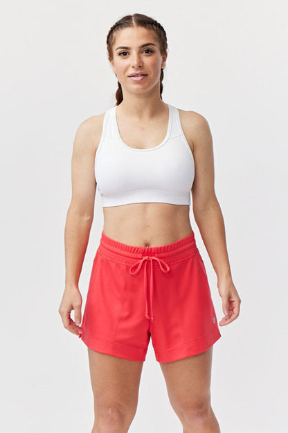Goal Five G5 Advance 4.5-inch knit shorts in hot coral, featuring a comfortable fit and stylish athletic design.