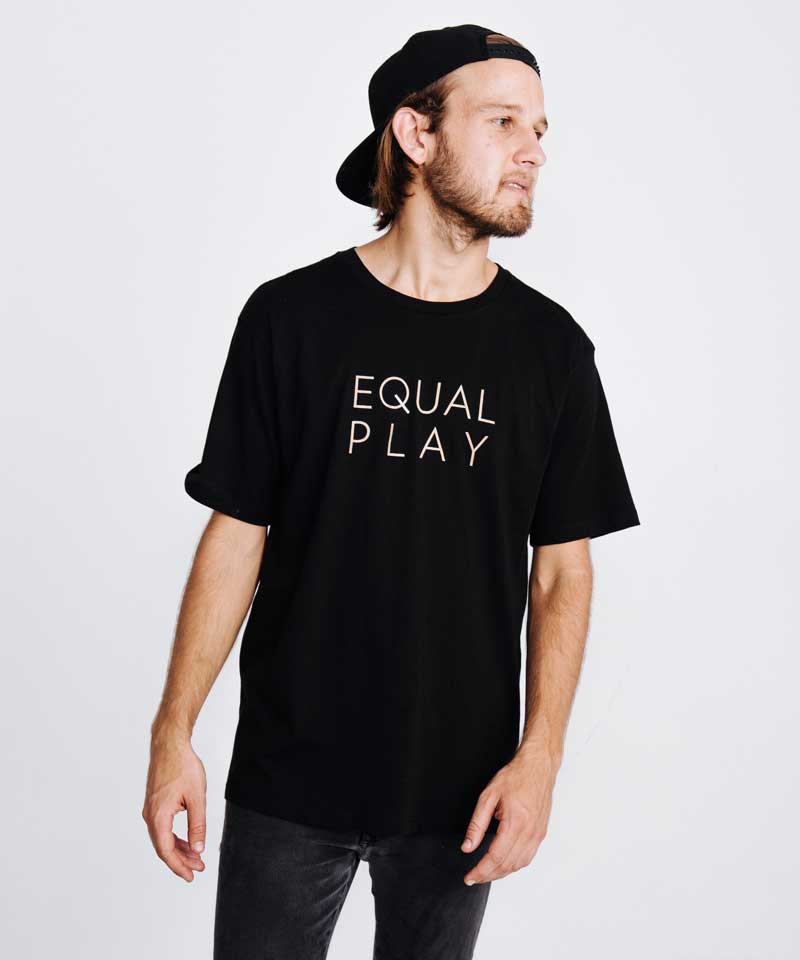 Men wearing Goal Five Equal Play men&
