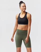 Goal Five Go Again Bike Short 8" for training in dark moss color, featuring a comfortable fit and athletic design.