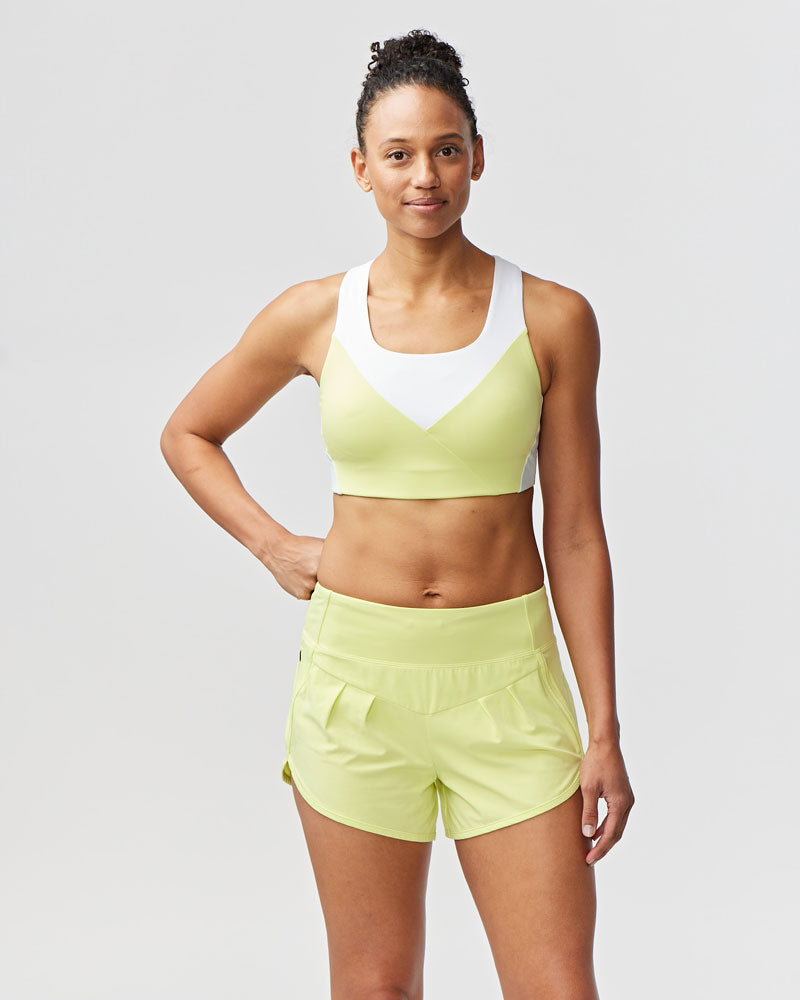 Goal Five Pionxr Training Bra Top in rose cinnabar color, lightweight and supportive athletic wear for active workouts.