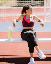 Goal Five Pionxr training bra top in rose cinnabar nectar, featuring a fitted design and athletic style for active wear.