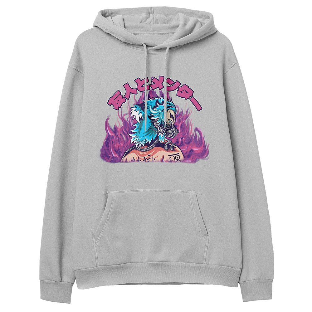 Yūjin Clothing Flames Hoodie featuring a vibrant flame graphic on a comfortable black hoodie for casual wear.