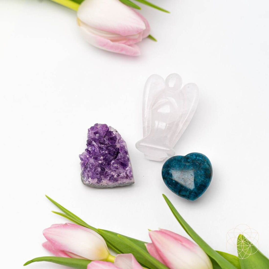 Set of Guardian Angel Car Crystals of Protection by Conscious Items, featuring clear and dark crystals for vehicle protection.