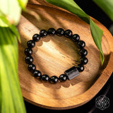 Black Obsidian and Tourmaline bracelet by Conscious Items featuring natural stones and a sleek design for daily wear.