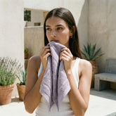 Italic Capri Australian Cotton bath hand towel displayed with soft texture and elegant design, perfect for home use.