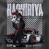 Yūjin Clothing Hashiriya Oversized Faded Car T-Shirt featuring a vintage-inspired automotive graphic in faded print.