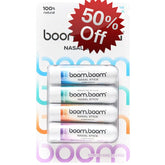 Healthova BoomBoom Nasal Stick with vapor flow technology, mint and essential oils, offering a cool, refreshing, natural mood boost.
