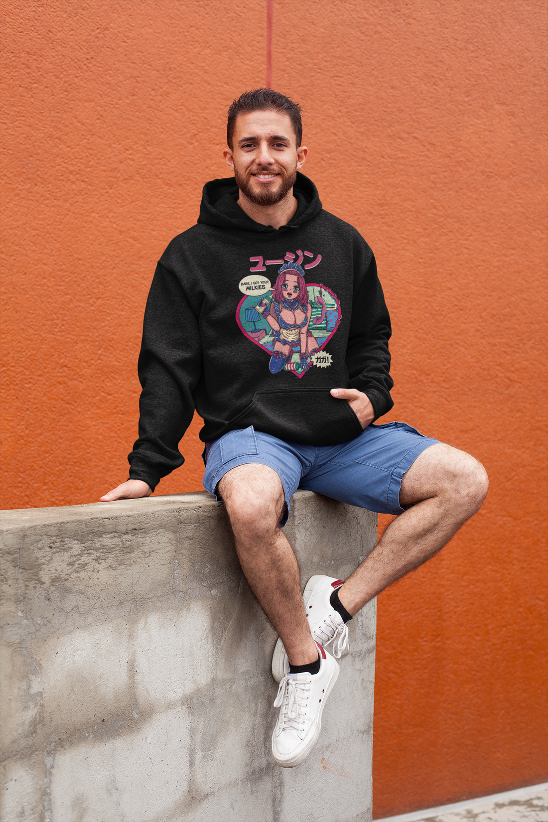 Yūjin Clothing Got Your Milkies Hoodie in soft fabric with front print, casual fit, and ribbed cuffs, ideal for comfortable everyday wear.