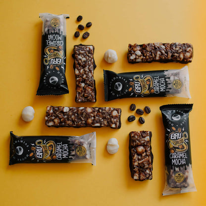 Caramel Mocha Macadamia Nut Snack Bar (Dan Mace&