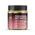House of Macadamias sea salt macadamia nut butter jar with label, showcasing creamy nut spread with sea salt flavor.