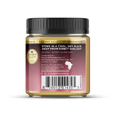 House of Macadamias sea salt flavored macadamia nut butter jar, creamy texture, with label visible and sea salt ingredients.