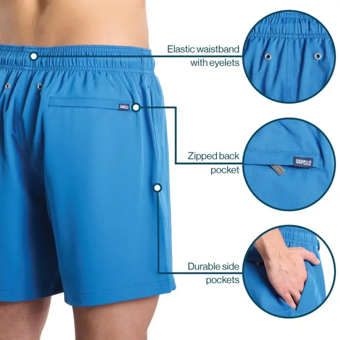 Men’s Premium Compression-Lined Hybrid Shorts – Salt Spray - Surf and Storm