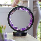 Amethyst spiritual protection night light by Conscious Items, featuring a glowing purple amethyst crystal lamp for calming ambiance.