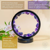 Spiritual protection amethyst night light from Conscious Items featuring a polished amethyst crystal lamp for calming ambiance.