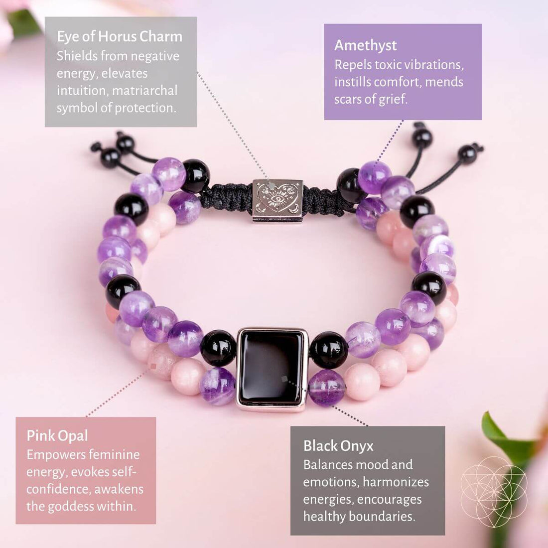 Jewelry set featuring the I Am Strong illuminating bracelet of feminine power by Conscious Items, showcasing a radiant, empowering design.