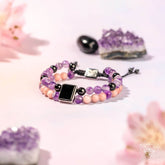Jewelry set featuring the I Am Strong illuminating bracelet of feminine power by Conscious Items, showcasing a glowing, empowering design.