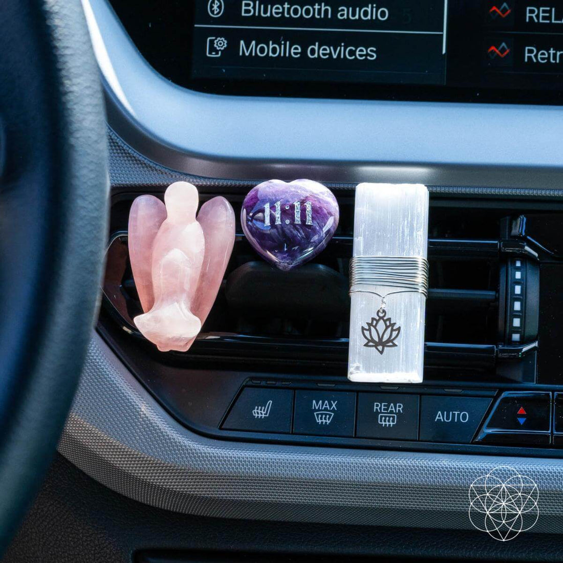 Conscious Items I Am Very Lucky 11:11 Blessed Car Crystal Kit with various crystals for positive energy and good fortune.