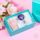 Conscious Items I Am Very Lucky 11:11 Blessed Car Crystal Kit with various crystals in a clear container for positivity.