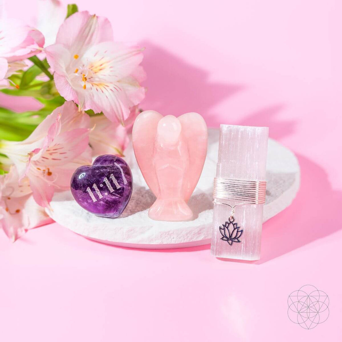 Conscious Items I Am Very Lucky 11:11 Blessed Car Crystal Kit with various crystals for positive energy and good luck.