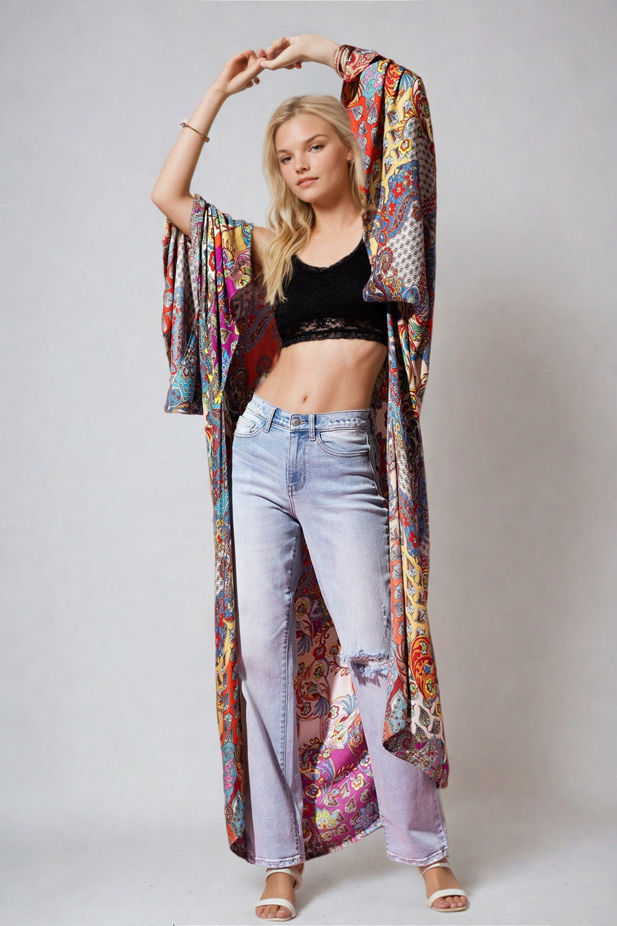 Wildroot Ethereal Duster Kimono from Fitkitty Culture Athleisure Wear, featuring lightweight fabric and flowing design for women&