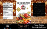 Igotchu Seasonings roasted veggie mix label showing potatoes and colorful vegetables in a 5.5 oz limited edition package