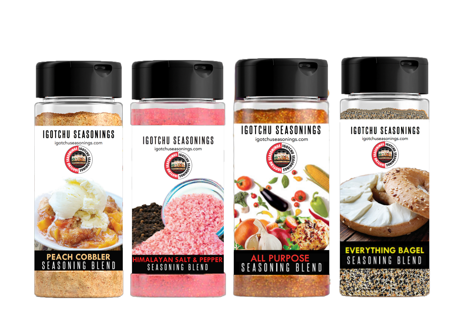 Screenshot of The Breakfast Club seasoning by Igotchu Seasonings, featuring colorful spice blends and packaging.