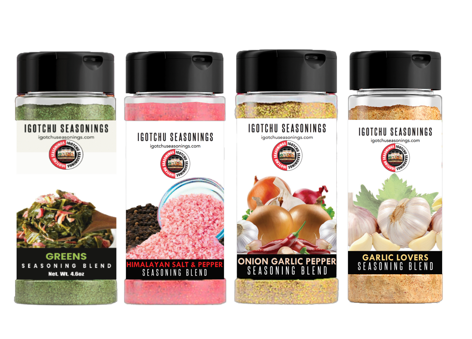 Vegetable Delight seasoning by Igotchu Seasonings, featuring colorful dried vegetable flakes in a glass jar.