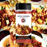 Igotchu Cajun Creole seasoning jar with label, featuring a blend of spices for Cajun and Creole dishes in a colorful container.