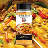 Igotchu Curry Seasoning jar with spice blend, featuring a vibrant label, perfect for adding flavor to dishes.