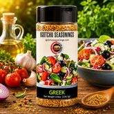 Igotchu Greek seasoning jar showing Mediterranean herbs and spices for flavorful cooking and seasoning dishes.