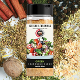 Igotchu Greek seasoning container with label, featuring herbs and spices used for flavorful Greek cuisine.