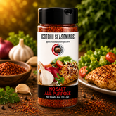 Igotchu No Salt All Purpose Seasoning jar, natural spices blend for versatile cooking, by Igotchu Seasonings.