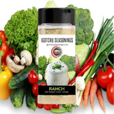 Igotchu Ranch seasoning jar with label and fresh herbs, showcasing Igotchu Seasonings&