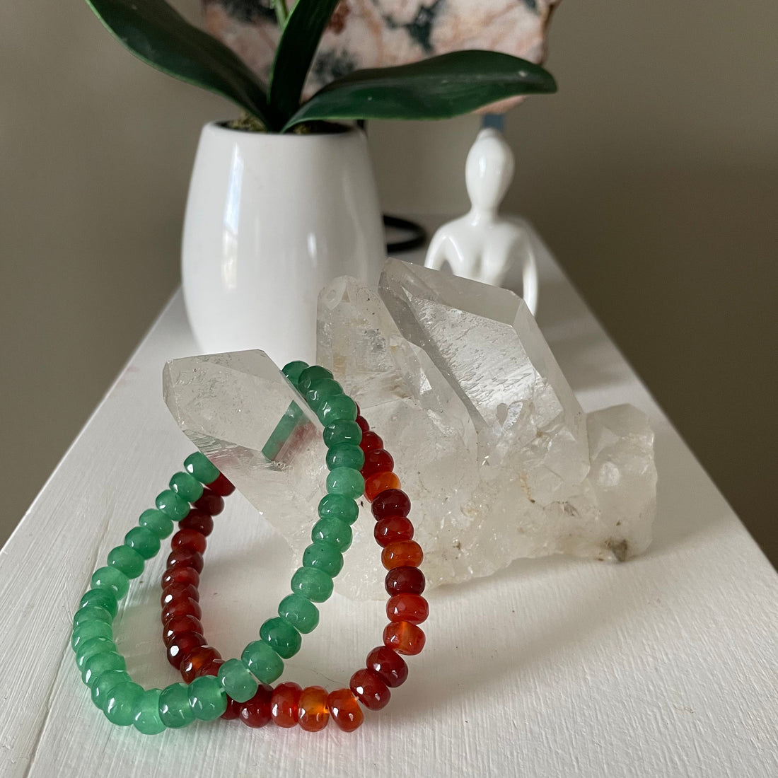 Faceted Rondelle Beaded Bracelets by Evermore Everlasting featuring multi-colored glass beads and adjustable cord closure.