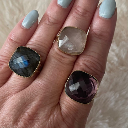 Cushion Cut Gemstone Ring